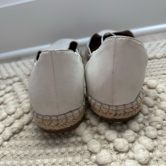 New Eileen Fisher Lee D'Orsay Leather Espadrille Flats, Cream  11 - Picture 2 of 9